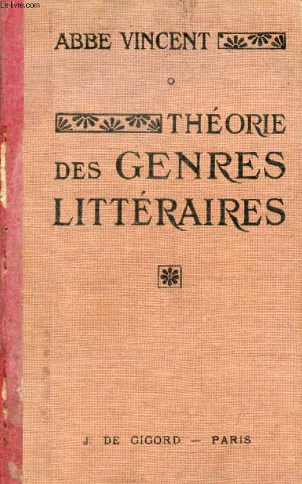 THEORIE DES GENRES LITTERAIRES