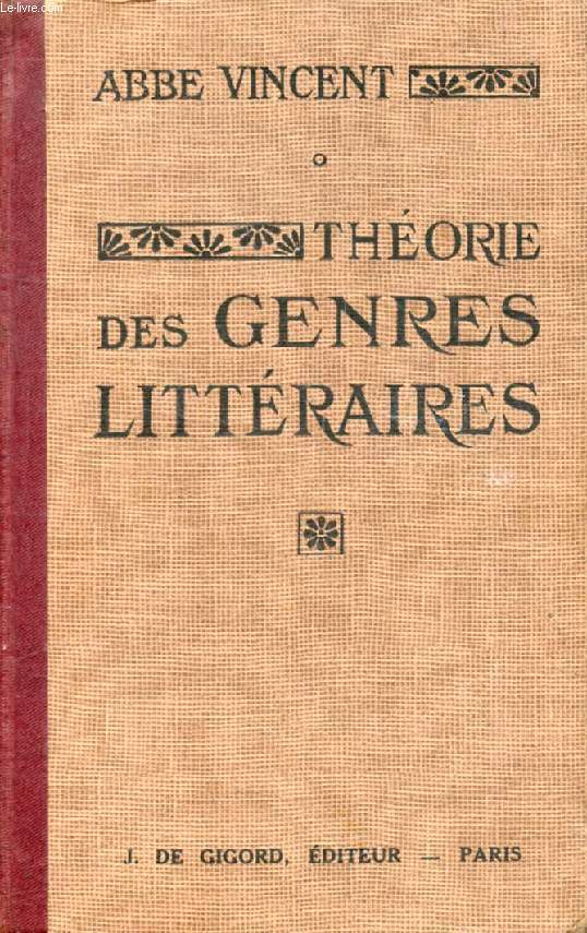 THEORIE DES GENRES LITTERAIRES