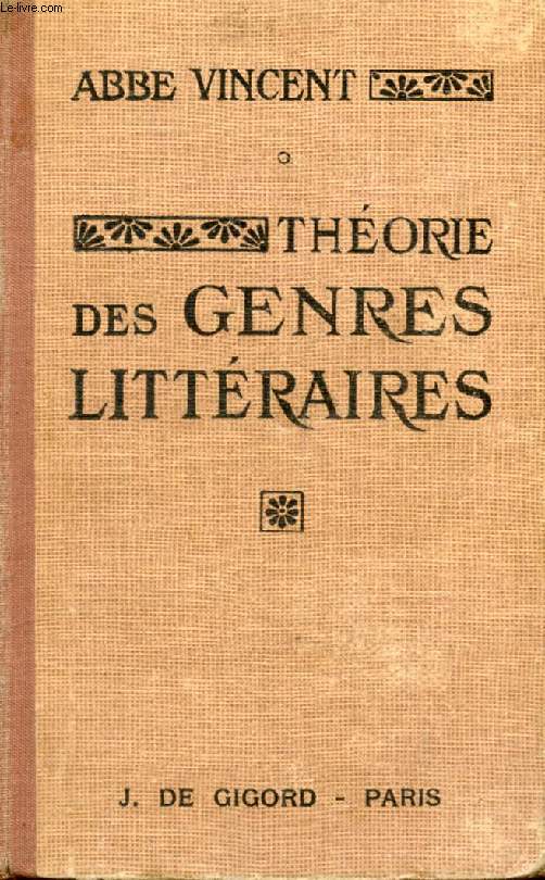 THEORIE DES GENRES LITTERAIRES