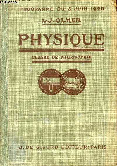 PHYSIQUE, CLASSE DE PHILOSOPHIE