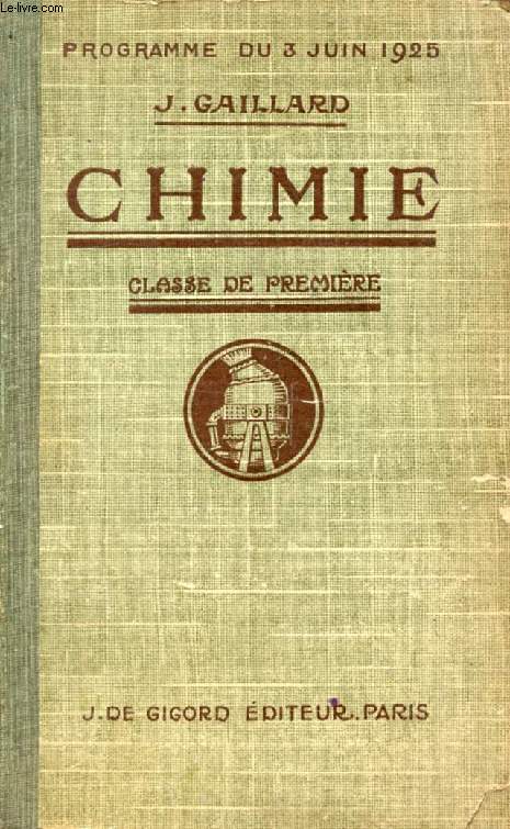CHIMIE, CLASSE DE 1re