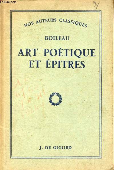 L'ART POETIQUE, EPITRE VII, EPITRE IX