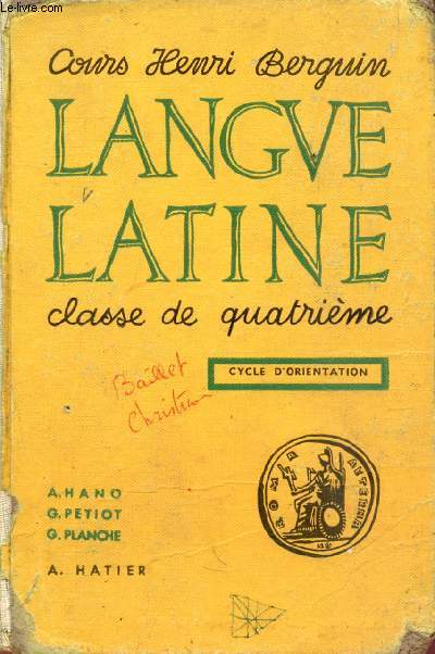 LANGUE LATINE, CLASSE DE 4e
