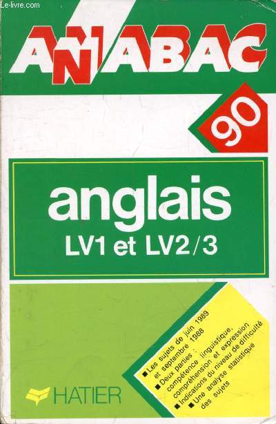 ANNABAC 90, ANGLAIS LV1 ET LV2/3