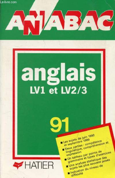 ANNABAC 91, ANGLAIS LV1 ET LV2/3