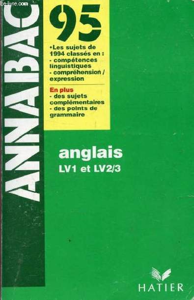ANNABAC 95, ANGLAIS LV1 ET LV2/3