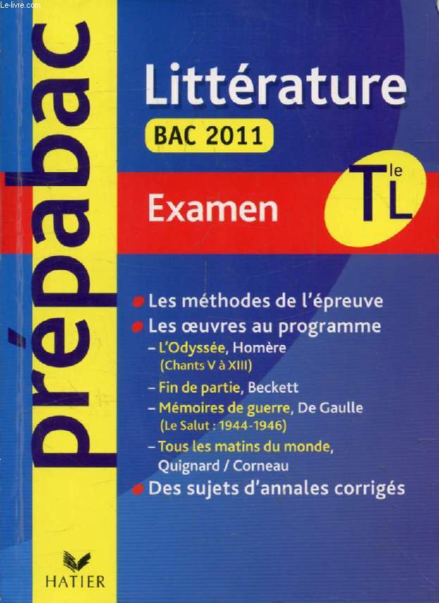 PREPABAC EXAMEN, LITTERATURE, TERMINALES L