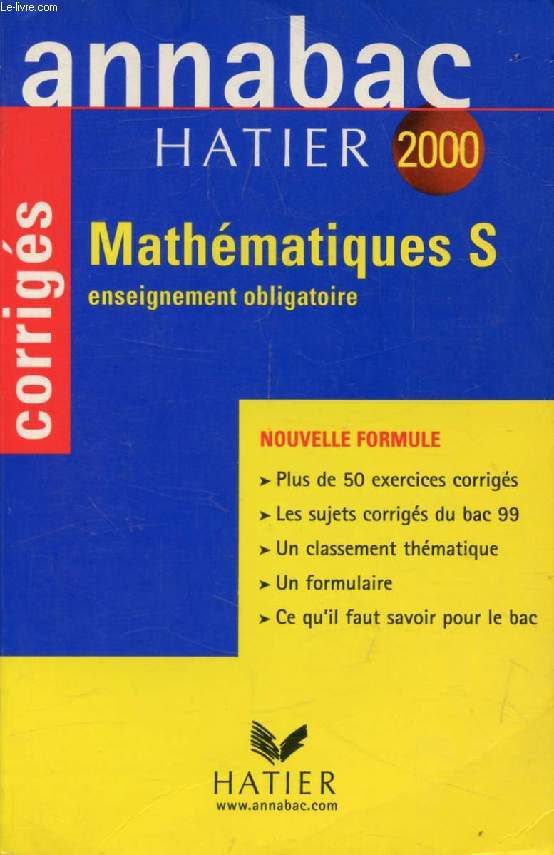 ANNABAC 2000, MATHEMATIQUES, S, CORRIGES