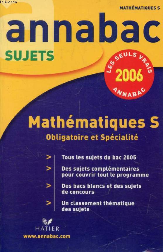 ANNABAC 2006, MATHEMATIQUES, S, SUJETS