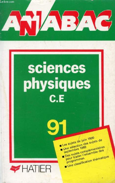 ANNABAC 91, SCIENCES PHYSIQUES, C, E