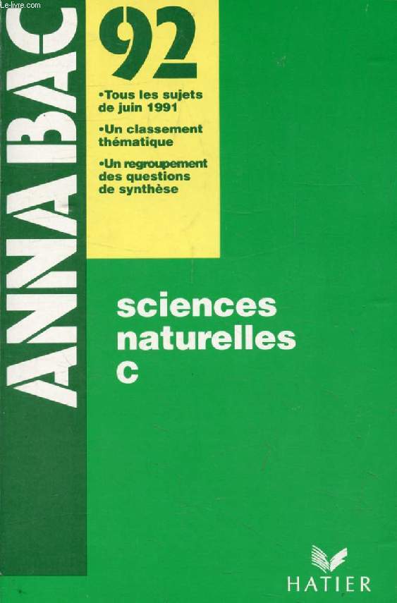 ANNABAC 92, SCIENCES NATURELLES, C