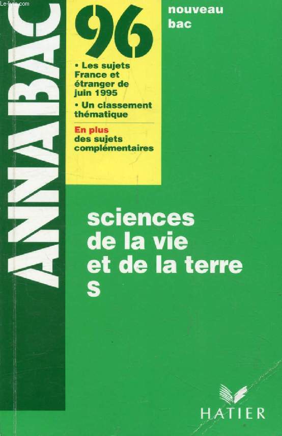 ANNABAC 96, SCIENCES DE LA VIE ET DE LA TERRE, S