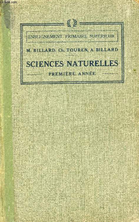 SCIENCES NATURELLES, 1re ANNEE