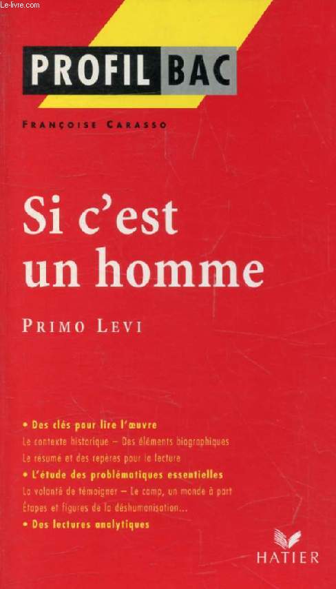 SI C'EST UN HOMME, P. LEVI (Profil Bac, 263)