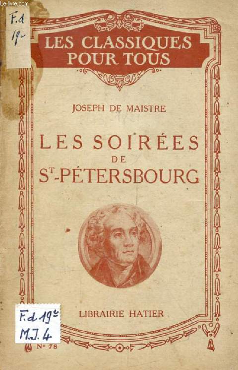 LES SOIREES DE SAINT-PETERSBOURG (Extraits) (Les Classiques Pour Tous)