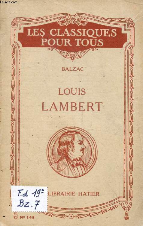 LOUIS LAMBERT (Les Classiques Pour Tous)