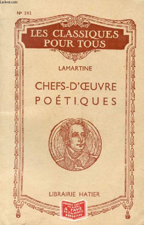 CHEFS-D'OEUVRE POETIQUES (Les Classiques Pour Tous)