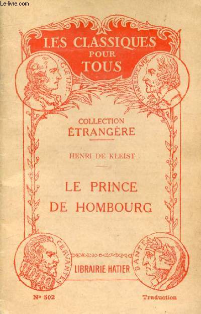 LE PRINCE FREDERIC DE HOMBOURG, Frame en 5 Actes (Traduction) (Les Classiques Pour Tous)