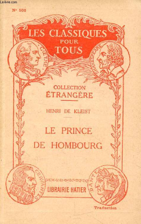 LE PRINCE FREDERIC DE HOMBOURG, Frame en 5 Actes (Traduction) (Les Classiques Pour Tous)