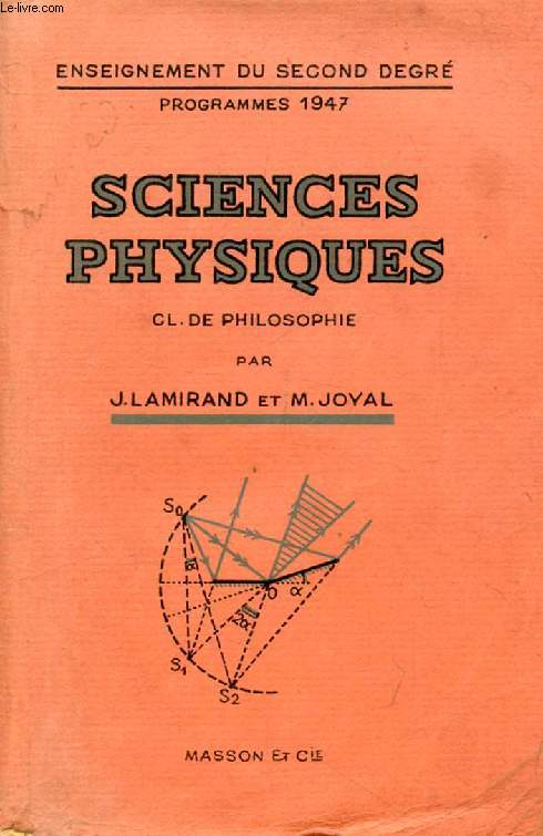 SCIENCES PHYSIQUES, CLASSE DE PHILOSOPHIE