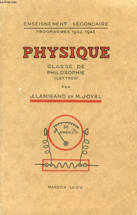 PHYSIQUE, CLASSE DE PHILOSOPHIE-LETTRES