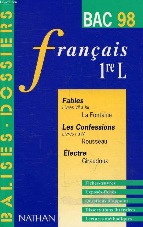 FRANCAIS, 1re L, BAC 98 (BALISES - DOSSIERS)