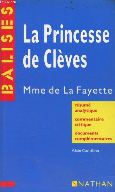 LA PRINCESSE DE CLEVES, MADAME DE LAFAYETTE (BALISES)