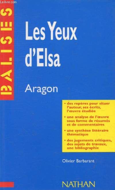 LES YEUX D'ELSA, ARAGON (BALISES)