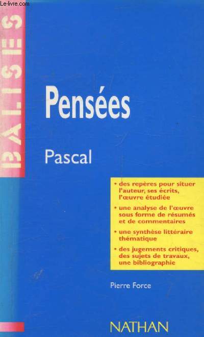 PENSEES, PASCAL (BALISES)