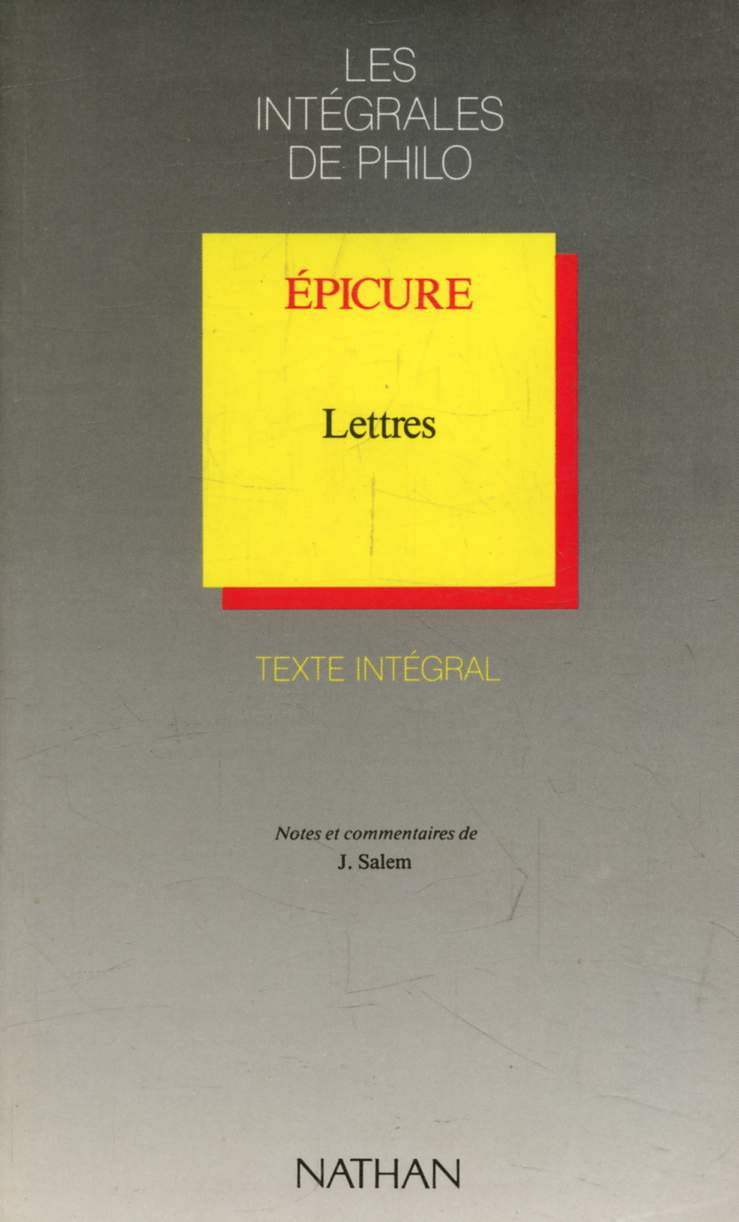 EPICURE, LETTRES