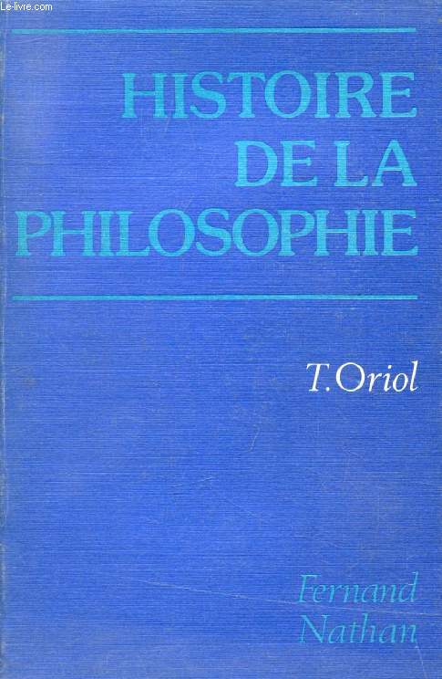 HISTOIRE DE LA PHILOSOPHIE