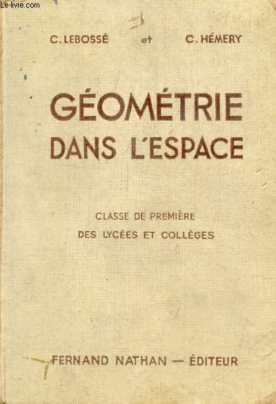 GEOMETRIE DANS L'ESPACE, CLASSE DE 1re