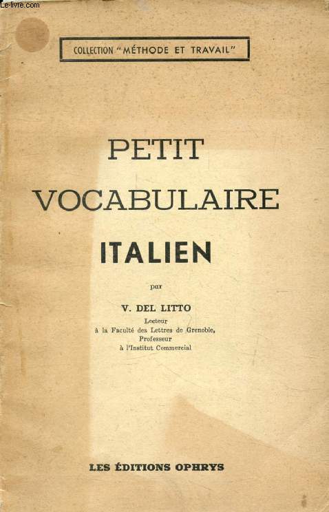 PETIT VOCABULAIRE ITALIEN