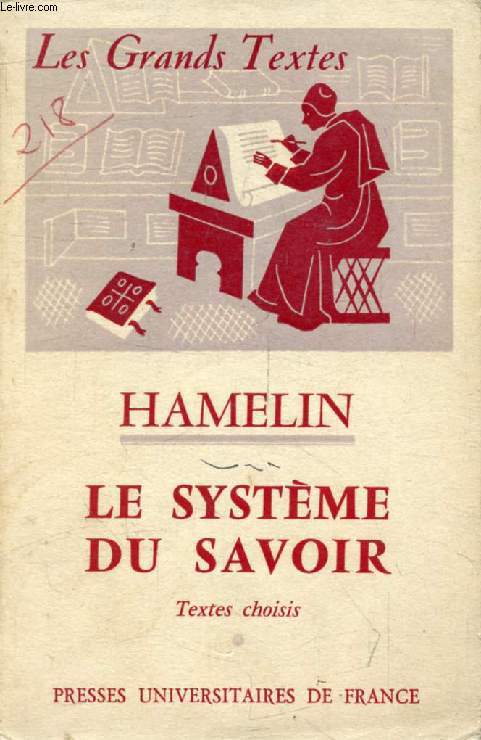 HAMELIN, LE SYSTEME DU SAVOIR (Les Grands Textes)