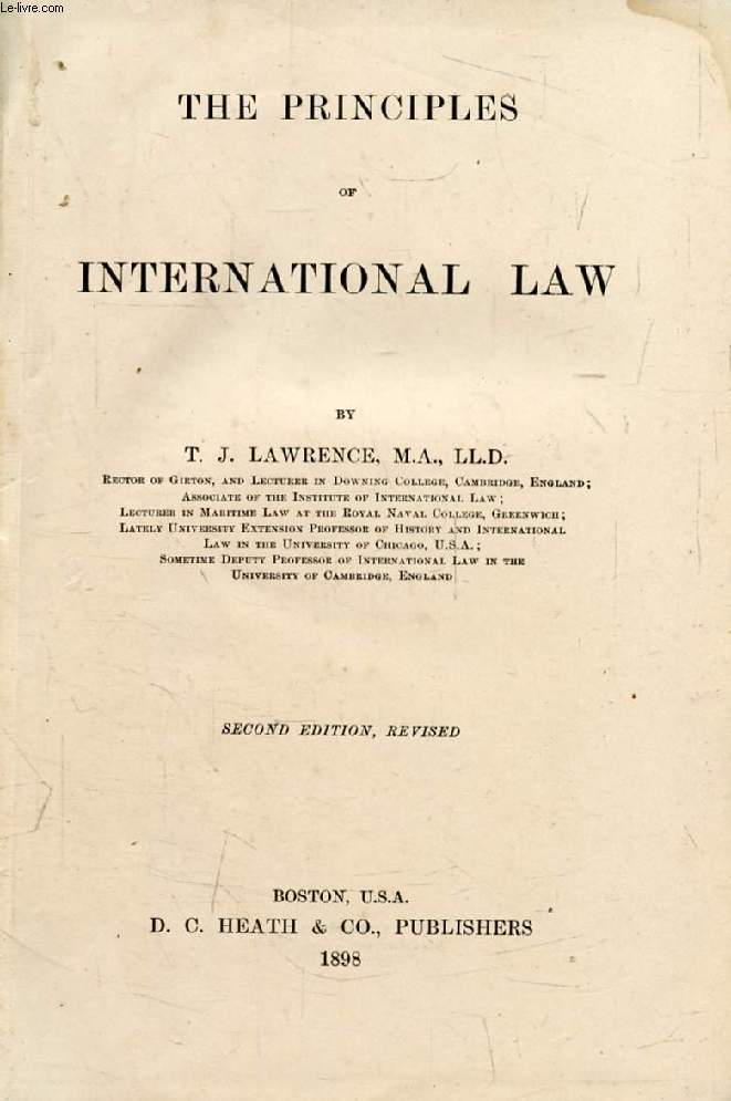 THE PRINCIPLES OF INTERNATIONAL LAW