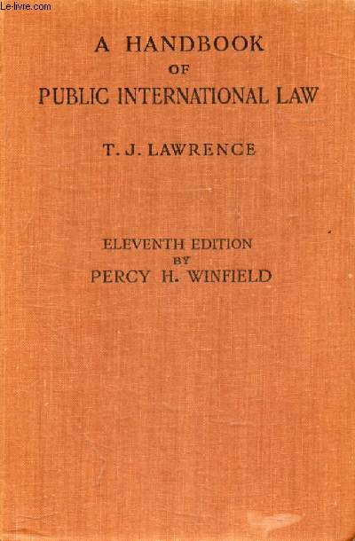 A HANDBOOK OF PUBLIC INTERNATIONAL LAW