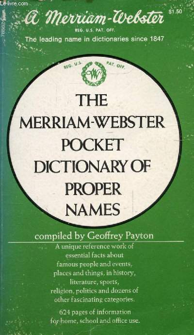 THE MERRIAM-WEBSTER POCKET DICTIONARY OF PROPER NAMES