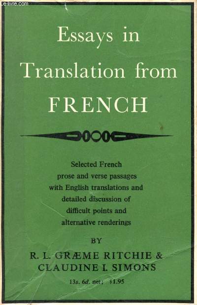ESSAYS IN TRANSLATION FROM FRENCH