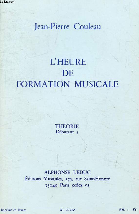 L'HEURE DE FORMATION MUSICALE, Thorie, Dbutant 1