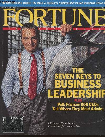 Fortune international Vol 118 N9- October 24, 1988-Sommaire: The seven keys to business leadership- Houghton's vision- Making leaders at Wharton- CEO poll: the n1 leader is Petersen of Ford- EDS after Perot: how tough is it?- Why the crash left few tra