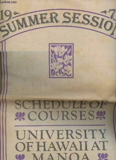 Summer session 1977 : Schedule of courses