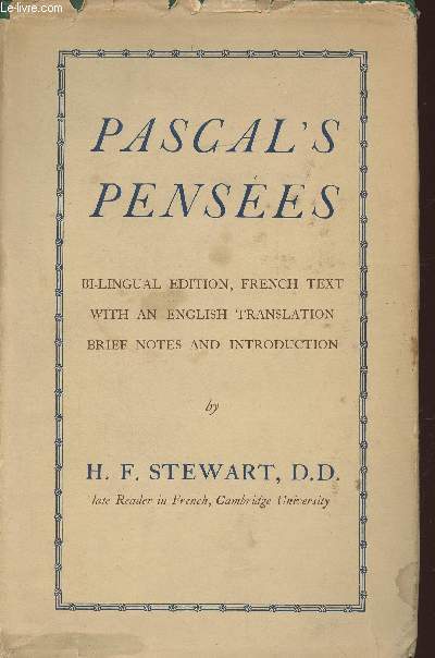 Pascal's Penses with an english translation, brief notes and introduction