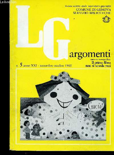 LGargomenti, anno XXI, n5, settembre-ottobre 1985 :