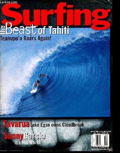 Surfing n10, vol. 36, October 2000 : The Beast of Tahiti : Teahupo'o Roars again ! Sunny's Year, par Vince Medeiros - Vans Surfing Magazine Airshow Series, par Darren Brillhart - NSSA Western Championships, par Fred Swegles - etc