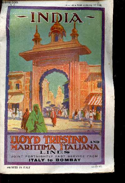 India. Lloyd Triestino and Marittima Italiana lines. 3rd edition