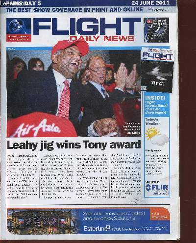 Flight International, 24 June 2011, vol. 179, n5297 : A350-1000 diverges from its sisters, par David Kaminski-Morrow - Norway makes F-35 missile appeal, par Stephen Trimble - Swedish air force to have improvements on Gripen, par Craig Hoyle - etc