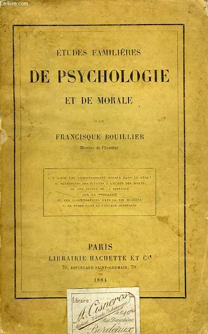 ETUDES FAMILIERES DE PSYCHOLOGIE ET DE MORALE