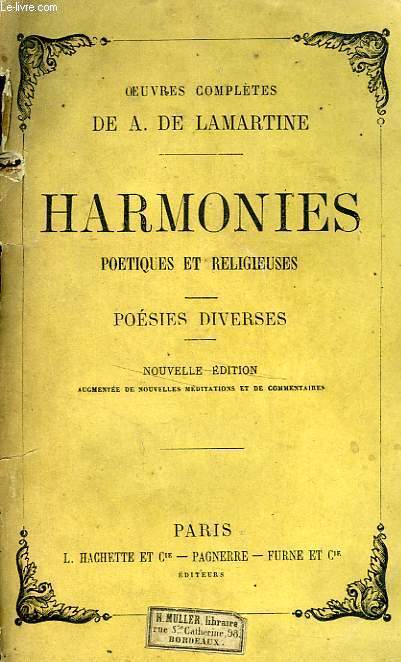 HARMONIES POETIQUES ET RELIGIEUSES, POESIES DIVERSES