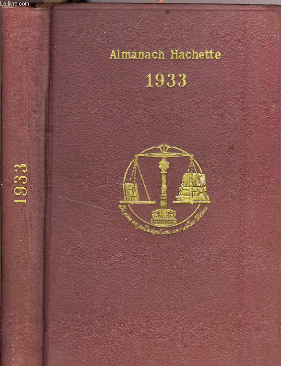 ALMANACH HACHETTE 1933
