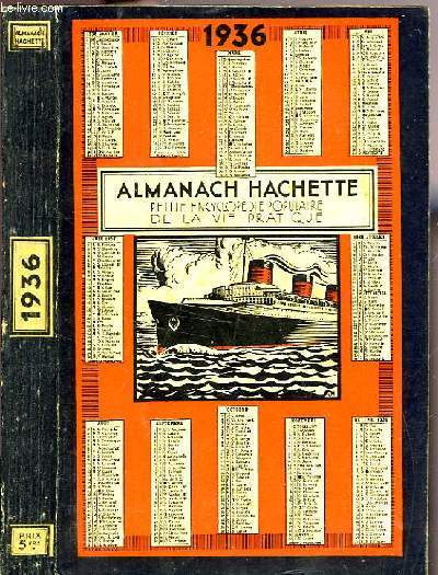 ALMANACH HACHETTE 1936